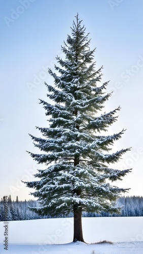 Wallpaper Mural Snow Dusted Fir Tree Isolated on White Background Torontodigital.ca