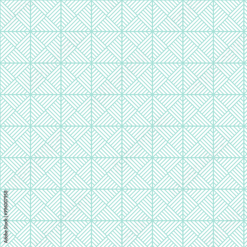 Minimalist Aqua Diamond Grid Seamless Pattern