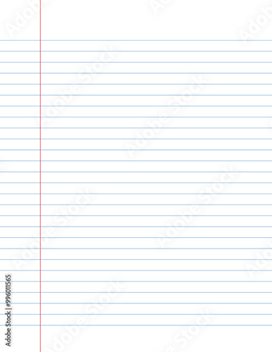 A realistic College-ruled paper in US letter size, featuring a line spacing of 8.4 mm.