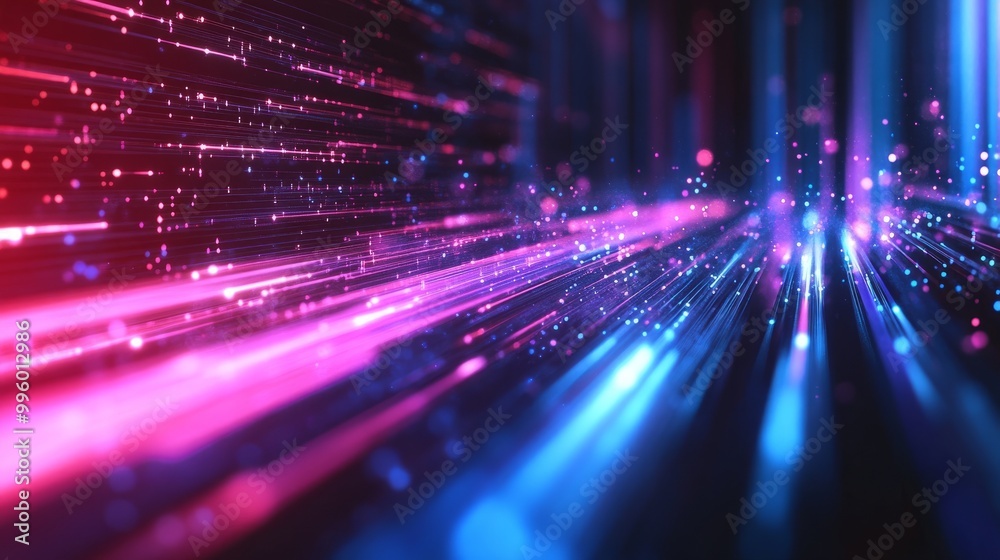 Vibrant light streaks in an abstract tech background, symbolizing fast broadband and the speed of global data transfer Vibrant light streaks in an abstract tech background, symbolizing fast broadband and the speed of global data transfer