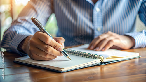 Close up of a person's hands writing in a notebook, writing, notebook, pen, hand, close up, paper, study, education