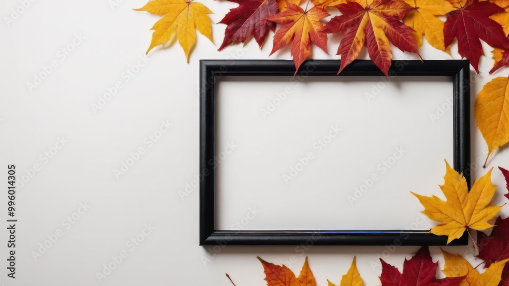 Autumn Leaves Empty Frame: Perfect for Personalized Messages and Fall Deco Autumn Leaves Empty Frame: Perfect for Personalized Messages and Fall Deco