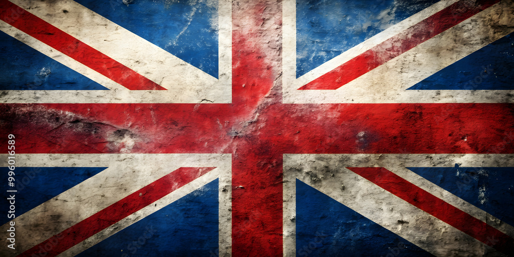 Fototapeta premium Closeup image of grunge Great Britain flag, grunge, Great Britain, flag, closeup, vintage, texture, patriotic, national, symbol, UK