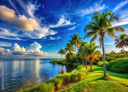 Tranquil Miramar landscape showcases vibrant greenery under pristine blue skies, offering a serene coastal escape that invites relaxation and appreciation of natureâ€™s beauty.