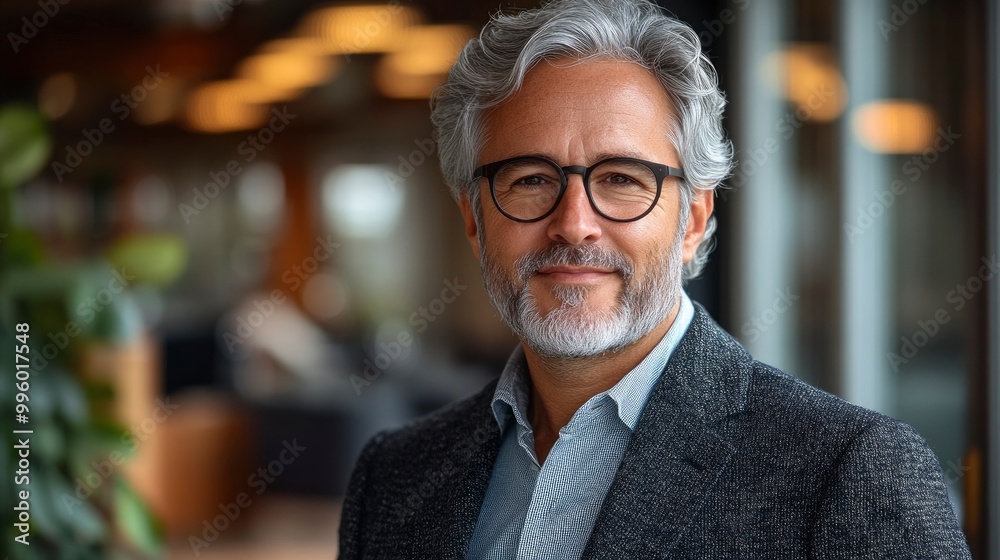 Fototapeta premium Portrait of a Confident Middle-Aged Businessman