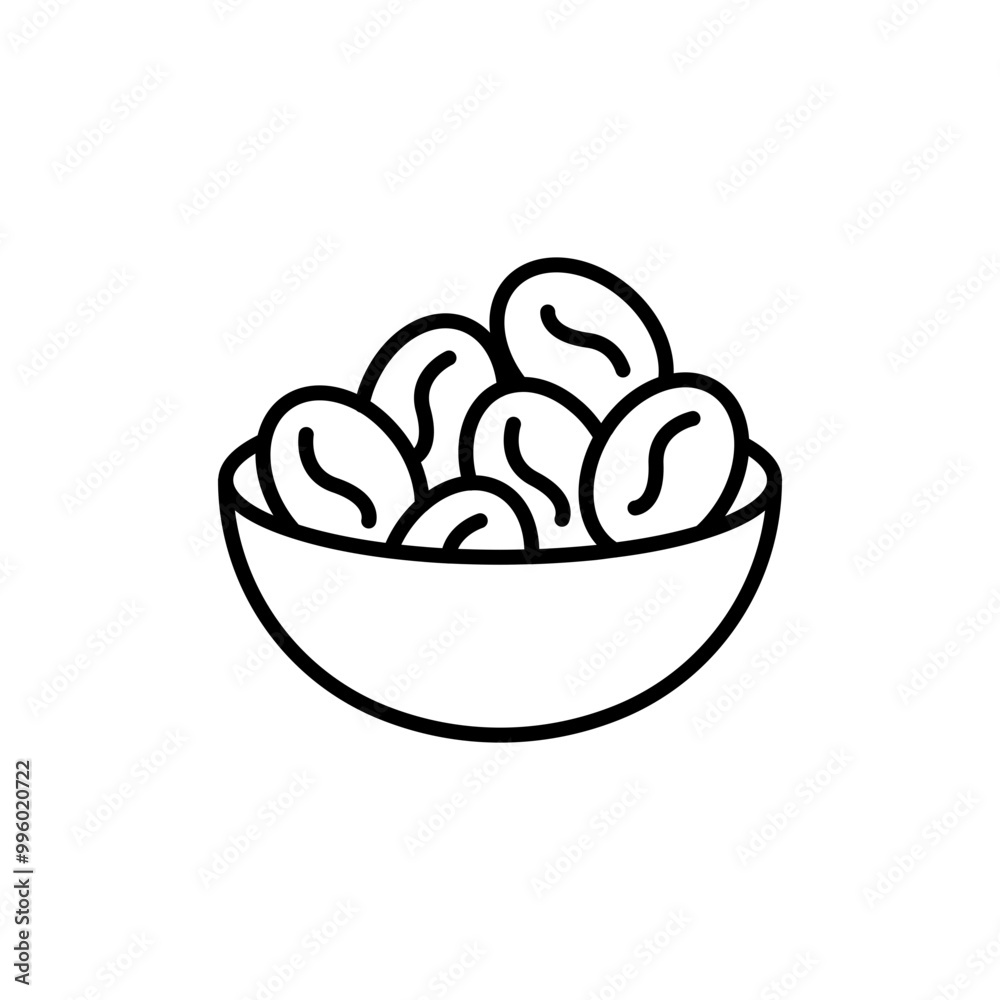 Dates fruit outline icons, minimalist vector illustration ,simple transparent graphic element .Isolated on white background Dates fruit outline icons, minimalist vector illustration ,simple transparent graphic element .Isolated on white background
