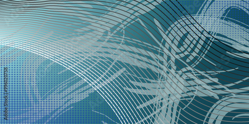 Light BLUE vector natural abstract template. Colorful abstract illustration with lines in Asian style. A completely new design for your business.