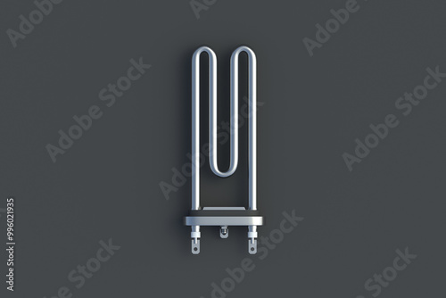 фотографія One tubular electric heating element on black background