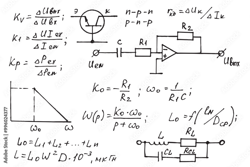 Physics, electronic engineering, mathematics equation and calculations ...