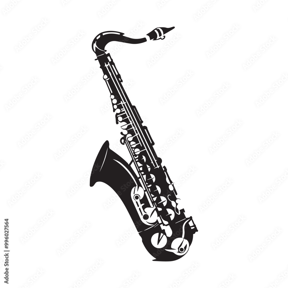 Naklejka premium Minimalistic Saxophone silhouette