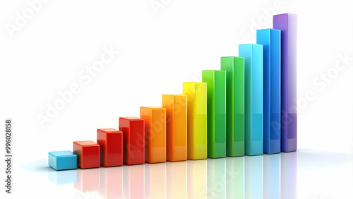 Colored business statistics graph on white background, graph, business, statistics, data, analysis, chart, financial