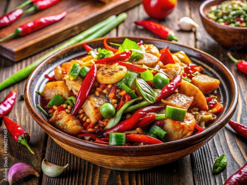 Delight in a vibrant Asian dish starring Tzi Ma, combining wholesome ingredients and colorful vegetables for a nutritious, visually appealing culinary experience. photo