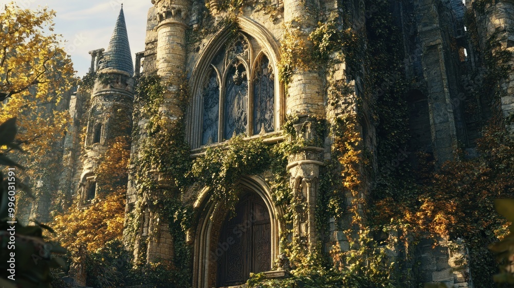 Overgrown Stone Archway of an Ancient Castle Overgrown Stone Archway of an Ancient Castle
