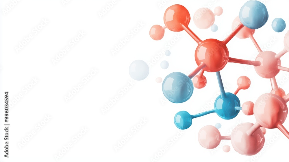 Colorful molecular structure on a white isolated background. Colorful molecular structure on a white isolated background.