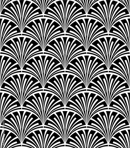 Black and white seamless pattern. Modern geometric background with abstract tiles.