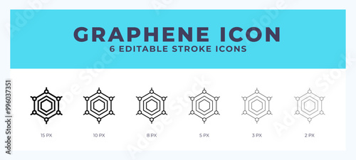 Graphene icon. Regular line. Thin line. Bold line. Vector illustration.