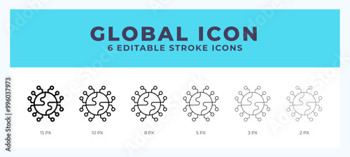 Global vector icon. With different stroke vector illustration.