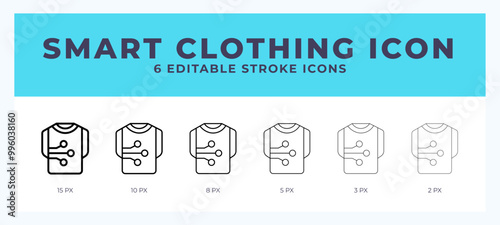 Smart clothing icon. Regular line. Thin line. Bold line. Vector illustration.