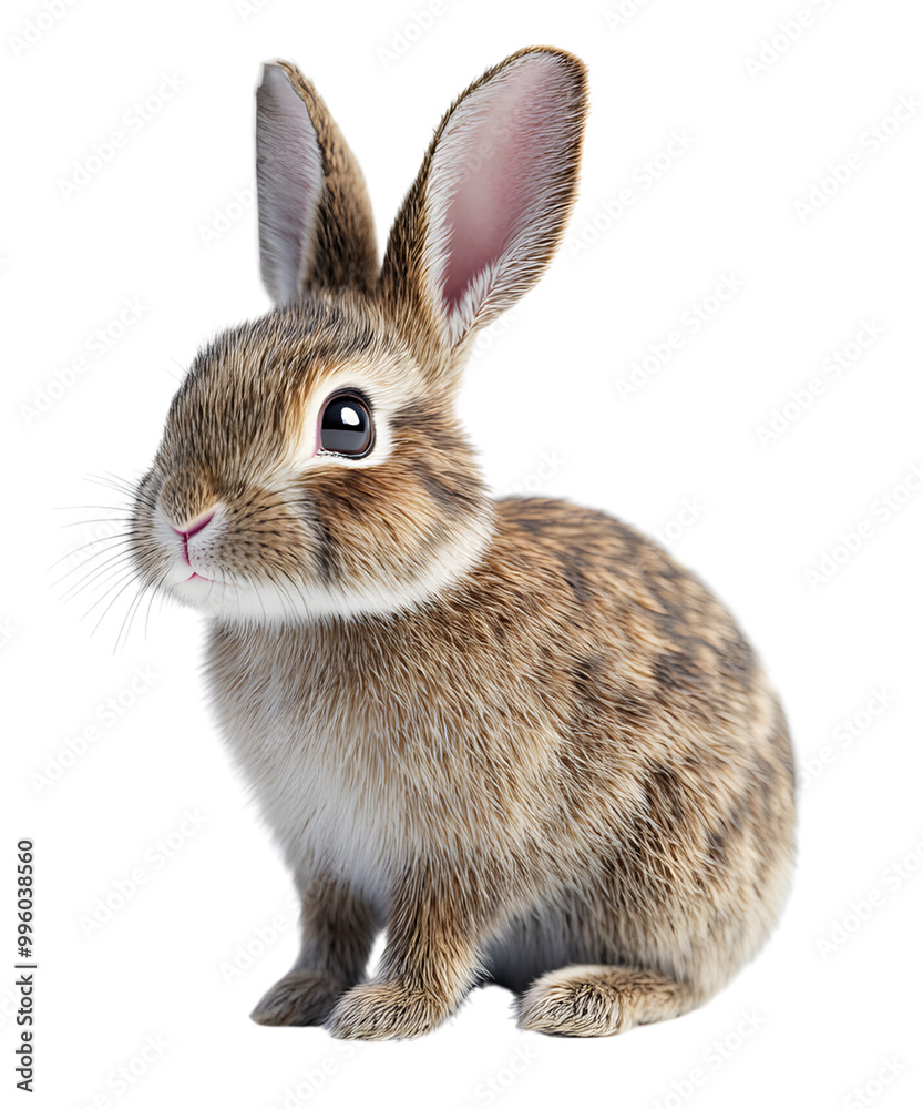 Fototapeta premium Rabbit animal wildlife zoo safari Africa, Transparent background