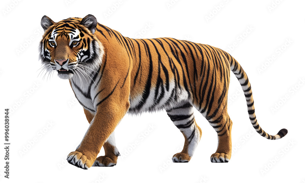 Naklejka premium Tiger animal wildlife zoo safari Africa, Transparent background