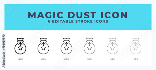 Magic dust line icon symbol. Logo. Icon vector illustration with editable stroke.