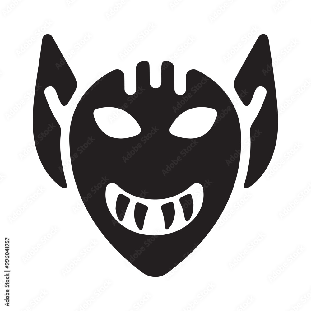 Cute monster. Happy Halloween. Funny head face with thorns, teeth. Black silhouette smiling scary monsters. Cartoon kawaii screaming funny boo baby character. Flat design. White background. Vector Cute monster. Happy Halloween. Funny head face with thorns, teeth. Black silhouette smiling scary monsters. Cartoon kawaii screaming funny boo baby character. Flat design. White background. Vector