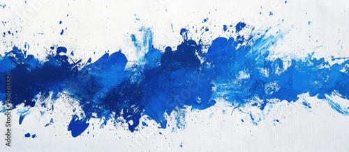 Surrealistic art featuring blue paint strokes on canvas with a large background exceeding 7K pixels A modern abstract piece created through color smears and textured brushwork