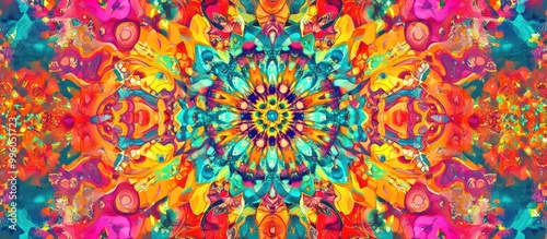 A digitally enhanced psychedelic kaleidoscope background design