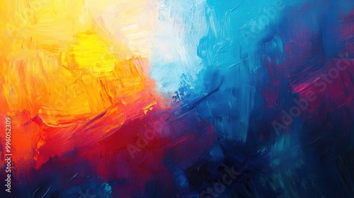 Wallpaper Mural Oil painting with an abstract colored background Impressionistic style in modern surrealism Perfect for wall decor as a poster Hand drawn textured design Torontodigital.ca