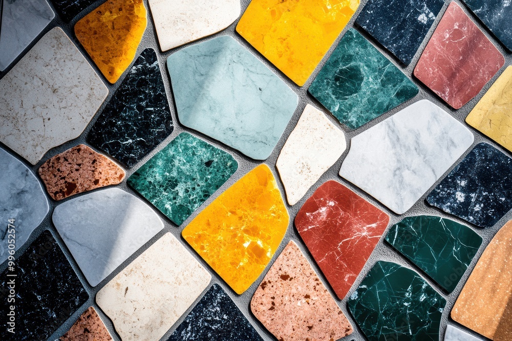 vibrant terrazzo tiles with intricate designs create a sophisticated touch to elevate any space, perfect for design concepts vibrant terrazzo tiles with intricate designs create a sophisticated touch to elevate any space, perfect for design concepts