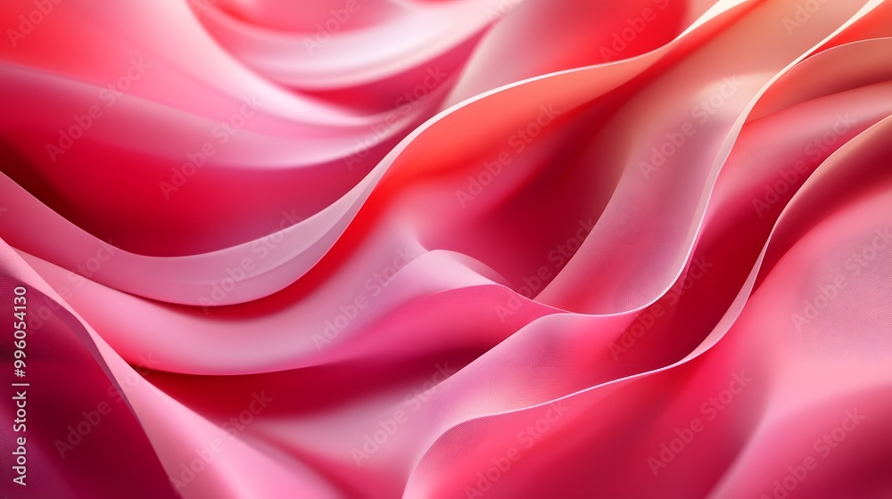 Obraz premium A beautiful abstract background of smooth lines in shades of red and pink, creating an elegant and stylish wallpaper for your design projects