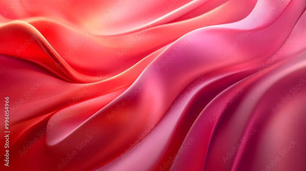 Obraz premium A beautiful abstract background of smooth lines in shades of red and pink, creating an elegant and stylish wallpaper for your design projects