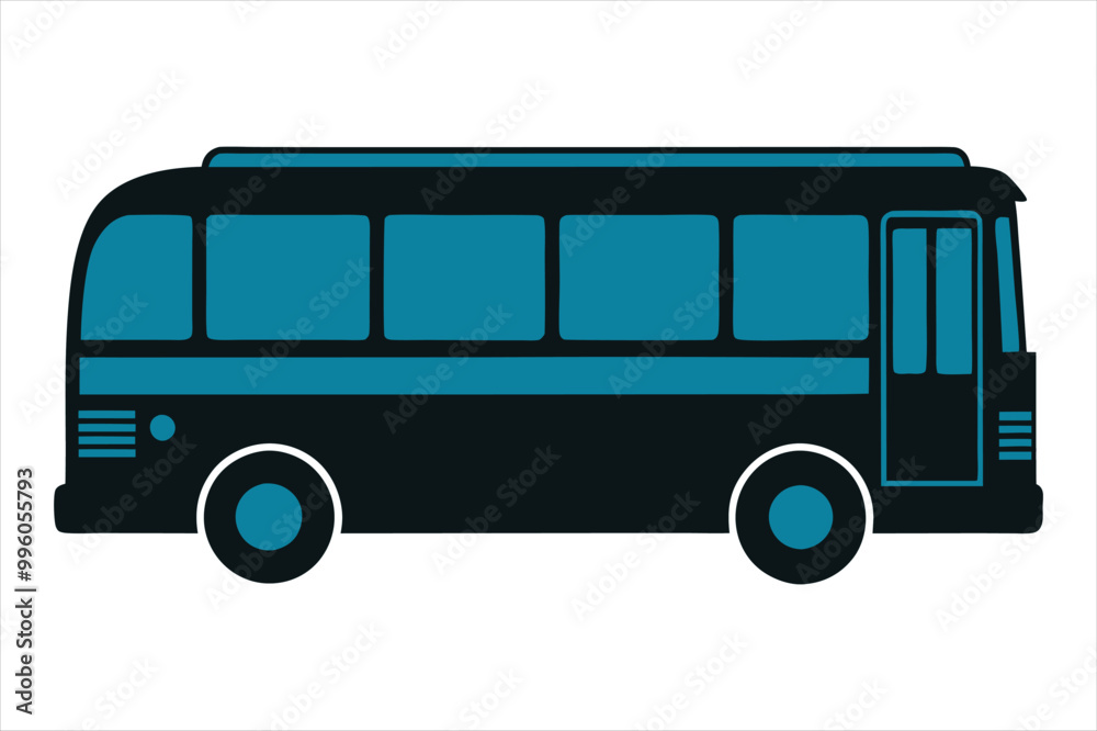 Public bus silhouette vector illustrations Public bus silhouette vector illustrations