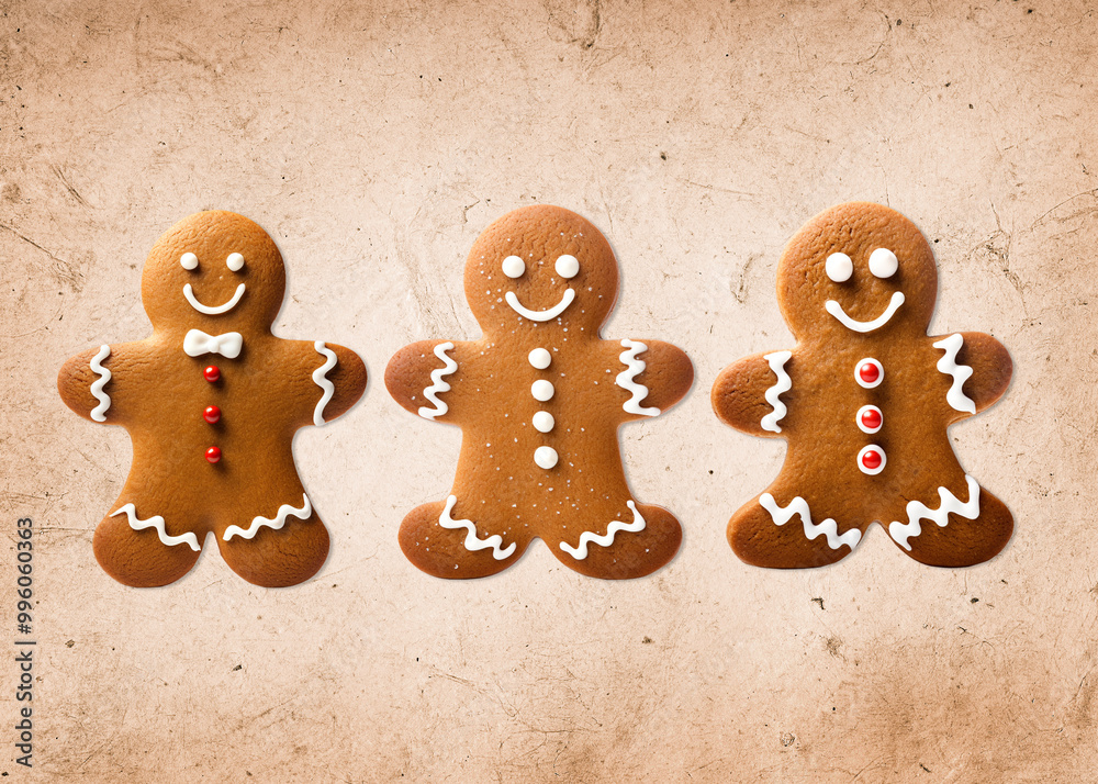Gingerbread man, collection set of five Christmas men cookies isolated on transparent background, png file Gingerbread man, collection set of five Christmas men cookies isolated on transparent background, png file