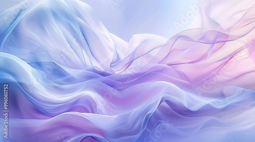 A blue and purple background with a white and purple fabric