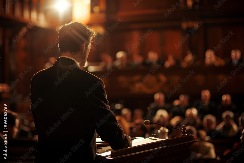 Shift the focus to the auctioneer's assistant, who meticulously records each transaction, ensuring the integrity of the legal process. , background blur