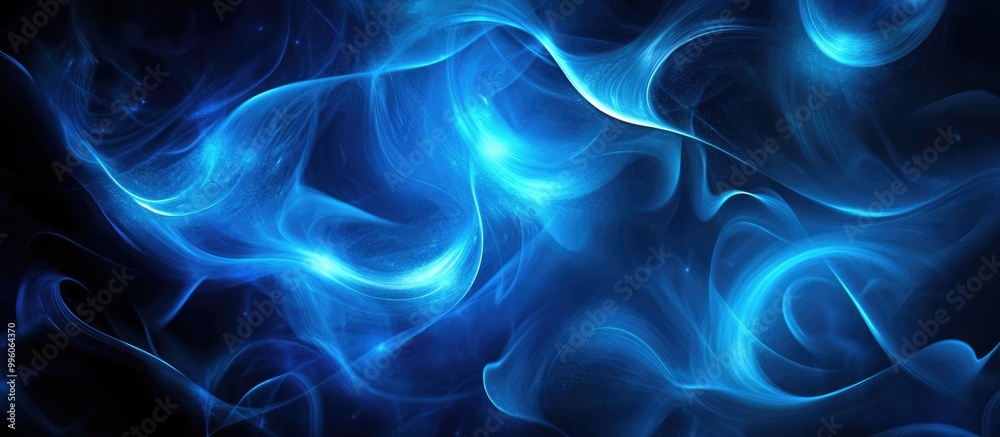 Fototapeta premium Abstract blue backdrop featuring striking light and dark accents Surreal Art Nouveau design suitable for wallpapers projects and creative endeavors