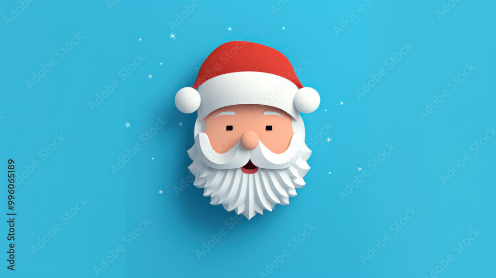 Illustration of Santa Claus face on a blue background Illustration of Santa Claus face on a blue background