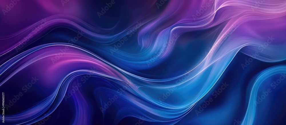 An abstract background featuring flowing lines in shades of blue and purple An abstract background featuring flowing lines in shades of blue and purple