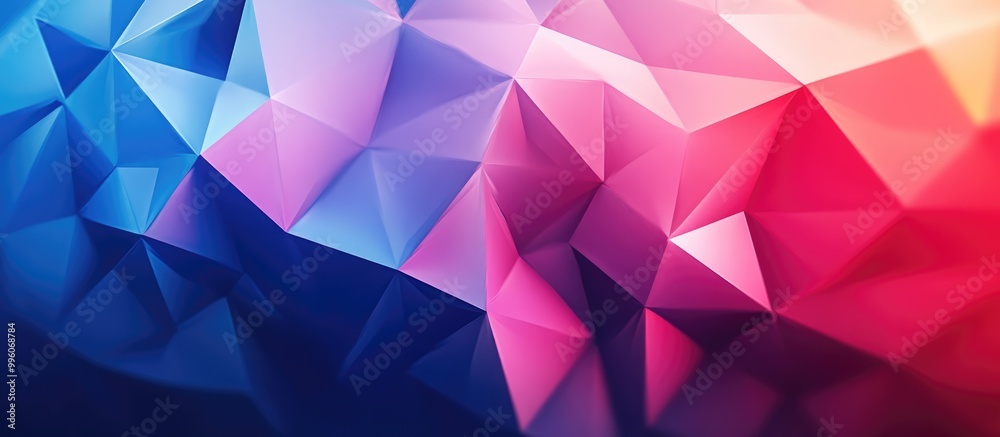 3D low poly abstract geometric background featuring modern gradient colors in shades of red blue and violet 3D low poly abstract geometric background featuring modern gradient colors in shades of red blue and violet
