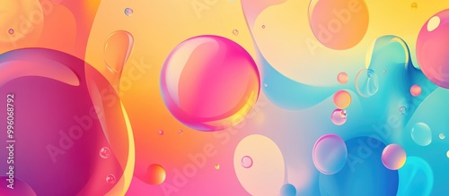 Wallpaper Mural Vibrant and modern abstract 2d background featuring colorful bubbles Torontodigital.ca