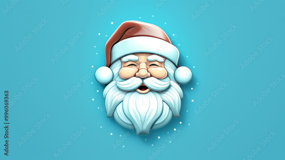 Illustration of Santa Claus face on a light blue background Illustration of Santa Claus face on a light blue background