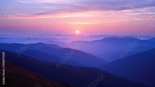 Majestic Sky over Wilderness at Sunset: A Spectacular Natural Scenery. Witness the Beauty and Serenity.