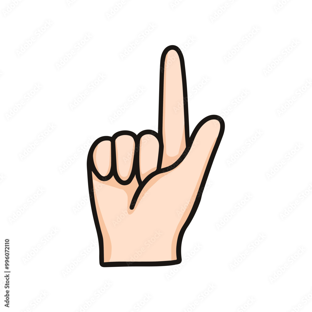 vector illustration of index finger, hand gesture show pointing something, hand showing number seven vector illustration of index finger, hand gesture show pointing something, hand showing number seven