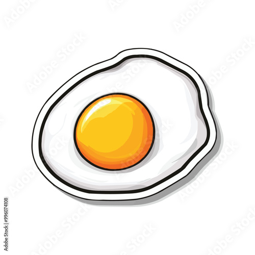 Cartoon fried egg vector