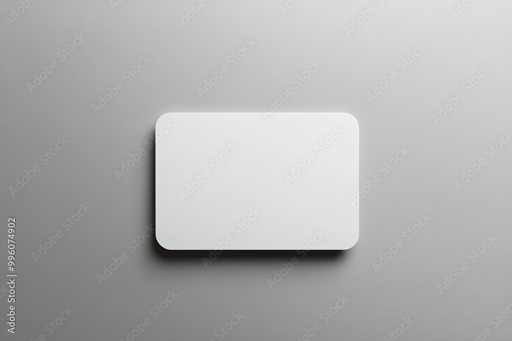 3D render of a white, blank rectangular card on a grey background. Created with Ai 3D render of a white, blank rectangular card on a grey background. Created with Ai