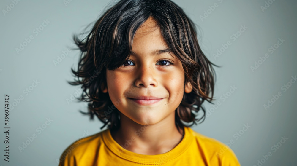 Portrait of a cheerful Native American boy with a lively expression Portrait of a cheerful Native American boy with a lively expression