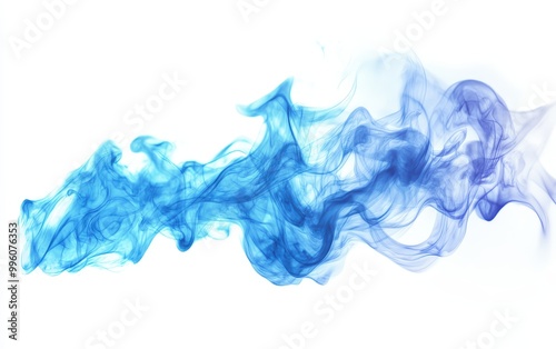 Blue fire isolated on white background