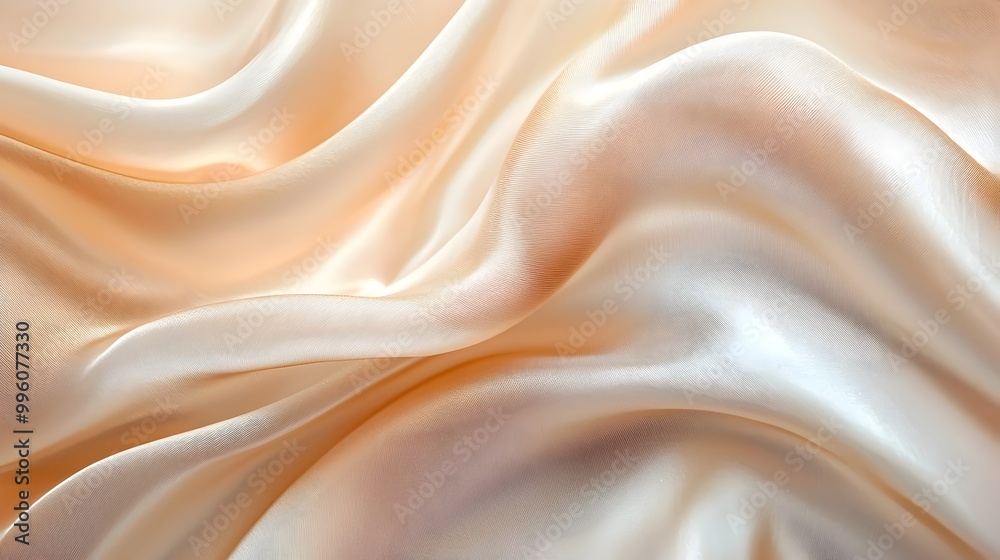 Delicate Silk Fabric in Flowing Folds with Rich Texture and Copy Space Delicate Silk Fabric in Flowing Folds with Rich Texture and Copy Space