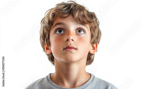 Boy smiling isolated on white background